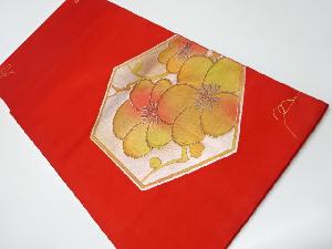 リサイクル　未使用品　亀甲に梅模様織り出し名古屋帯